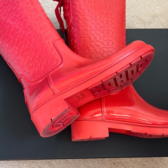 Coach red rain boots - Picture 4 of 4